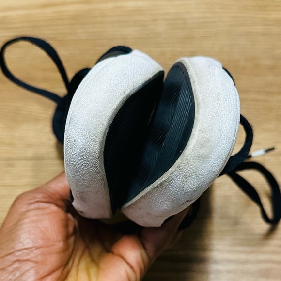 Adidas black and white leather lace up sneakers. - Picture 8 of 14